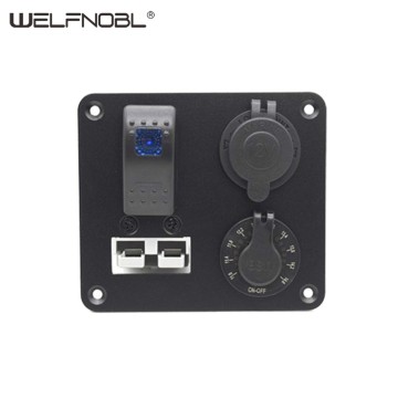 Modified car 12V Anderson socket combination panel
