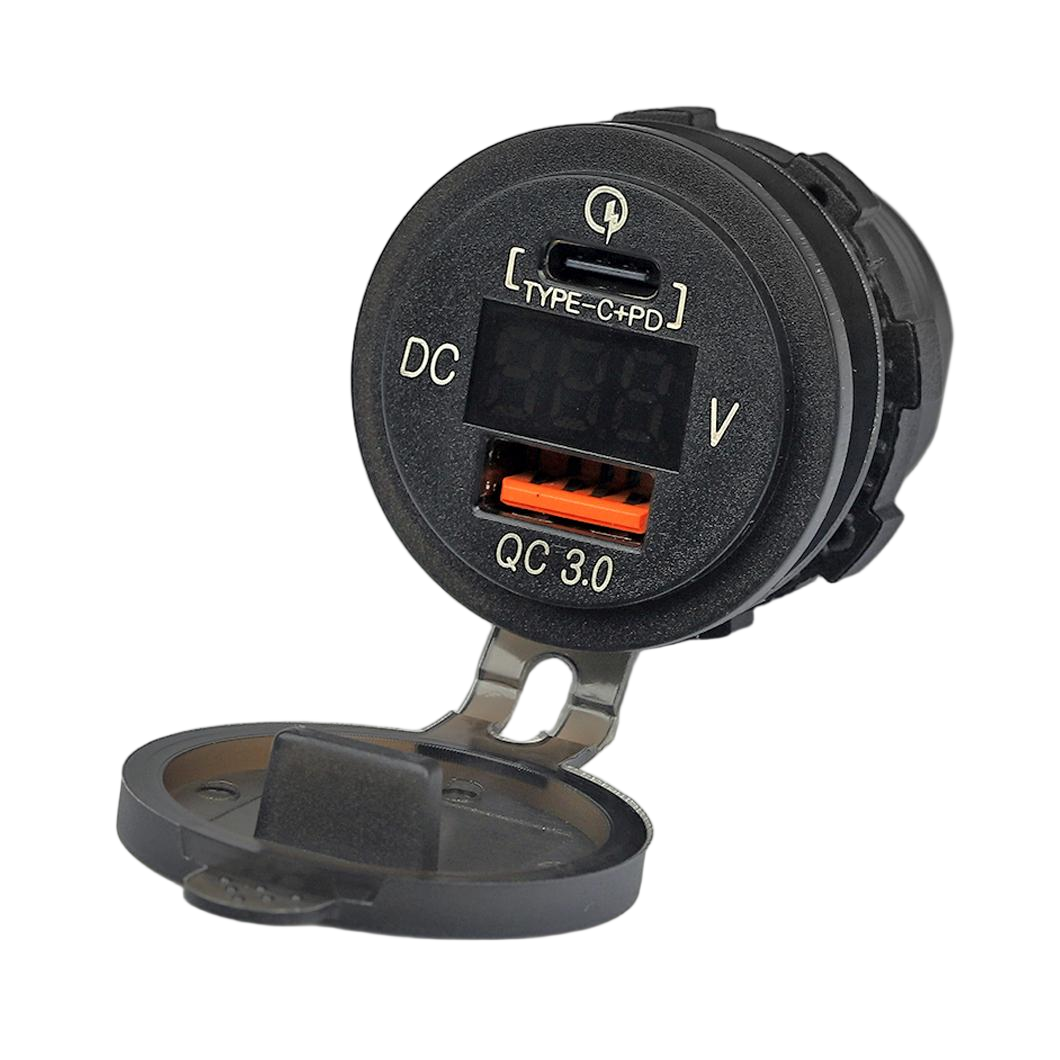Welfnobl DS018B 12V Dual USB C PD3.0 QC3.0 Car Charger Socket.png