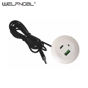 Type-C type-A two socket with dot light and line for sofa