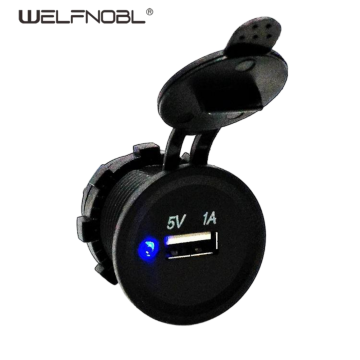 5V 1A USB Socket Blue light Single USB