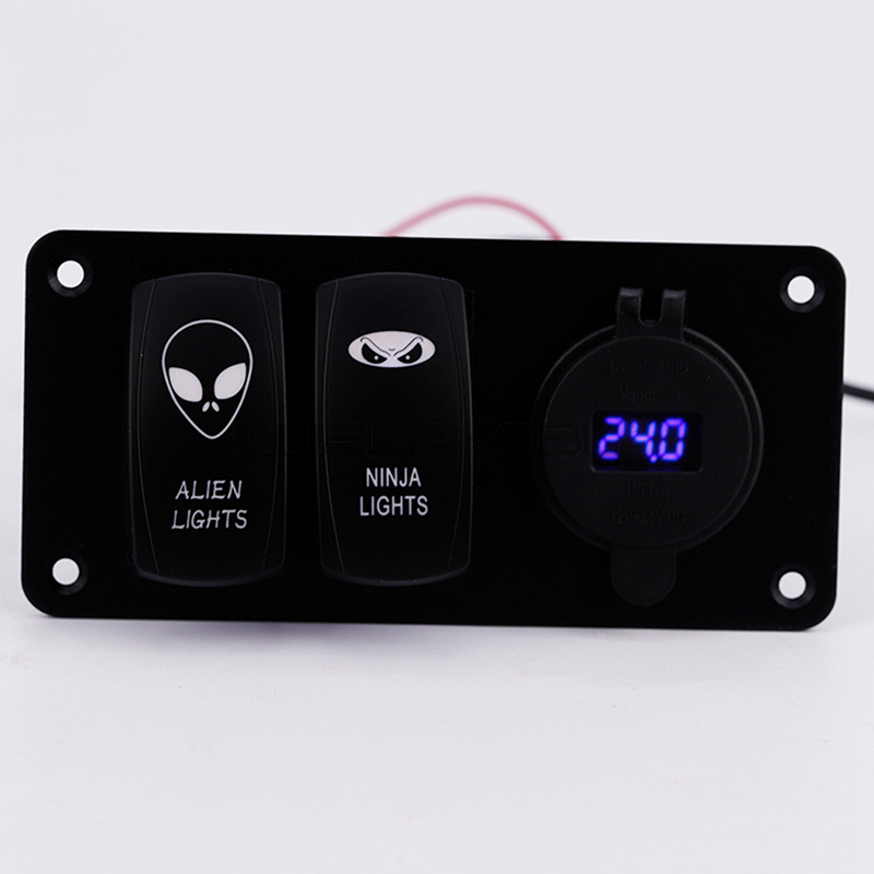 3 Gang customized logo Rocker Switch Panel