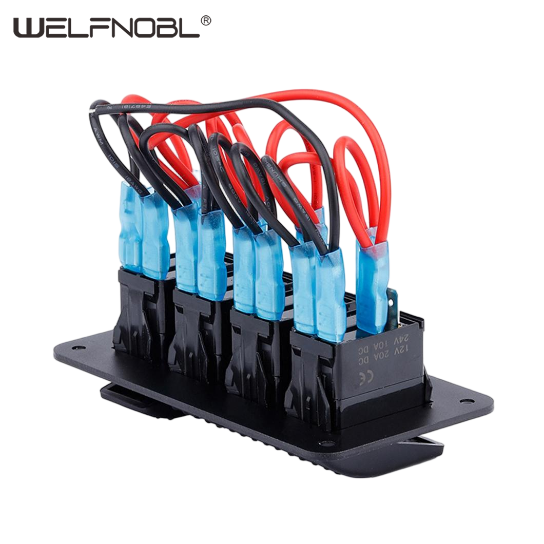4 Gang Aluminum Rocker Switch Panel