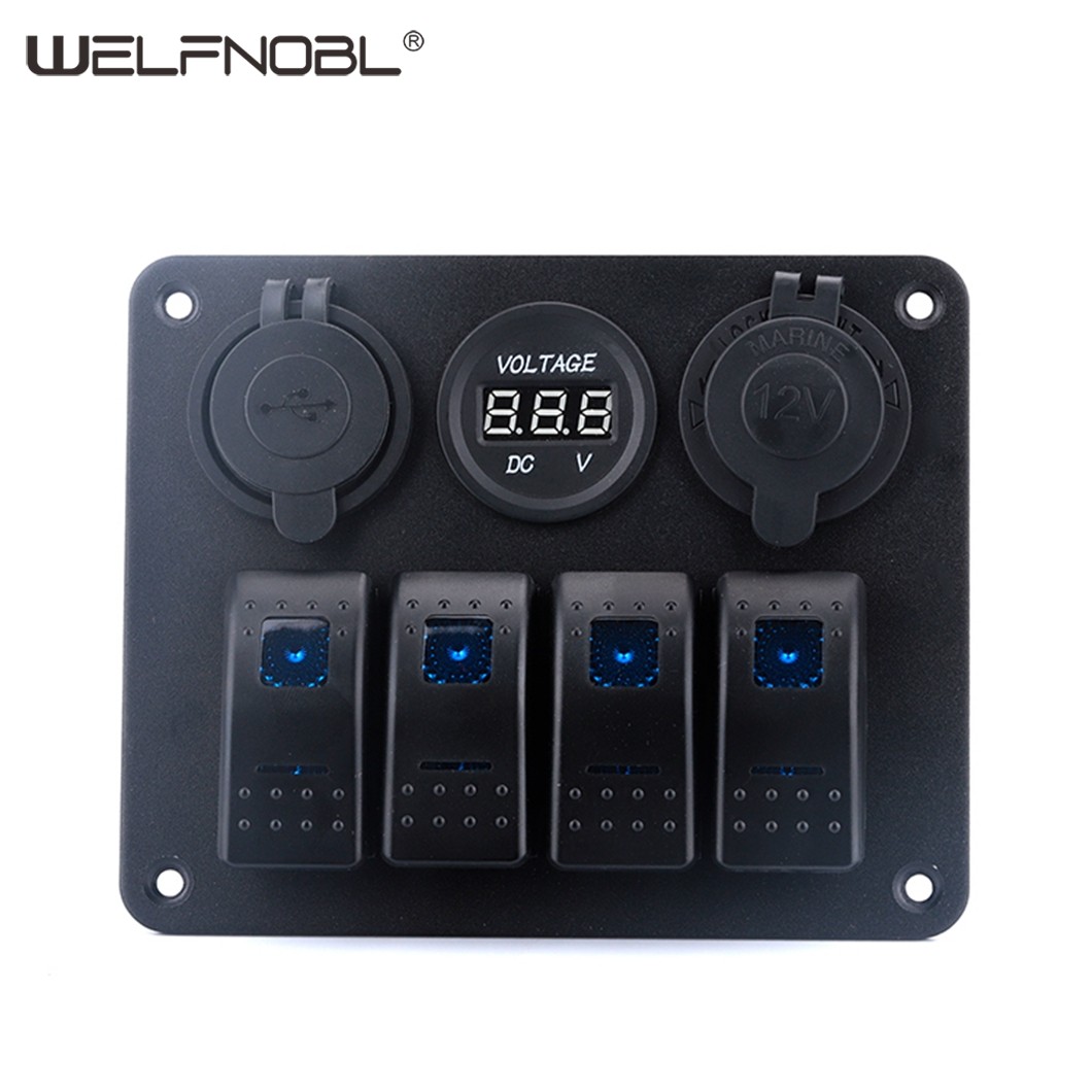 4 Gang Rocker Switch Panel