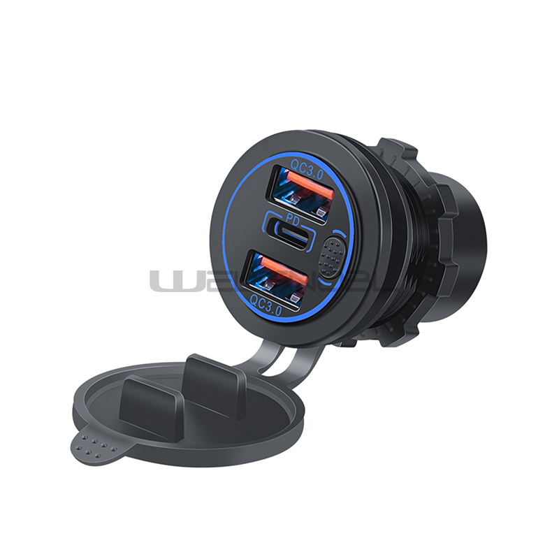 double QC3.0 USB socket and PD with Switch for bus