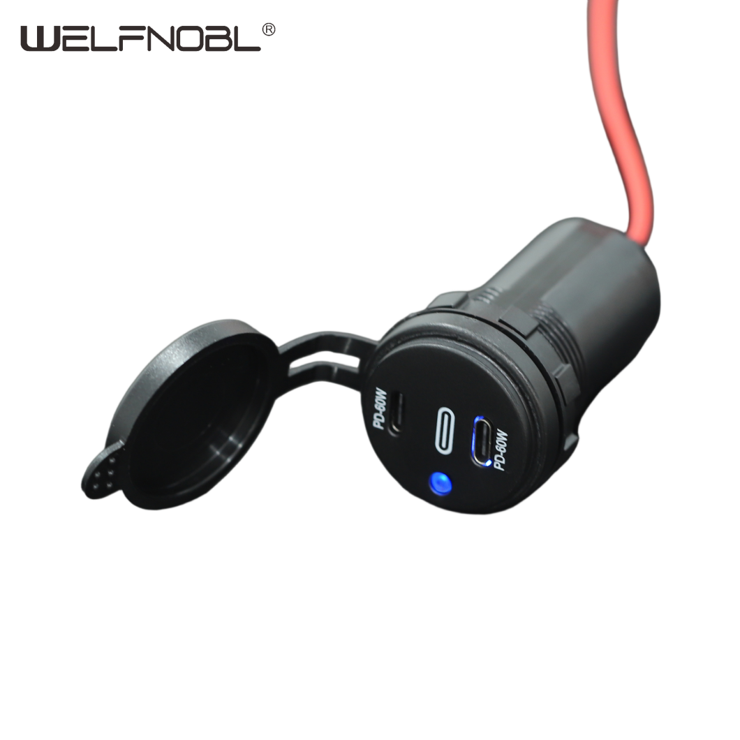 double PD 60W socket with dot and line for bus