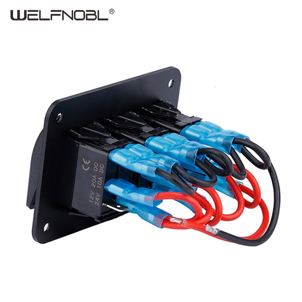 5 Pin ON/Off Toggle Switch Aluminum Panel