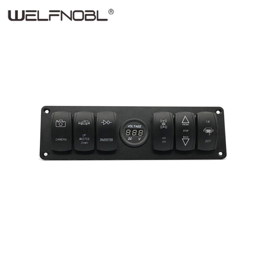 7 digit 6pin warping switch combined panel boat