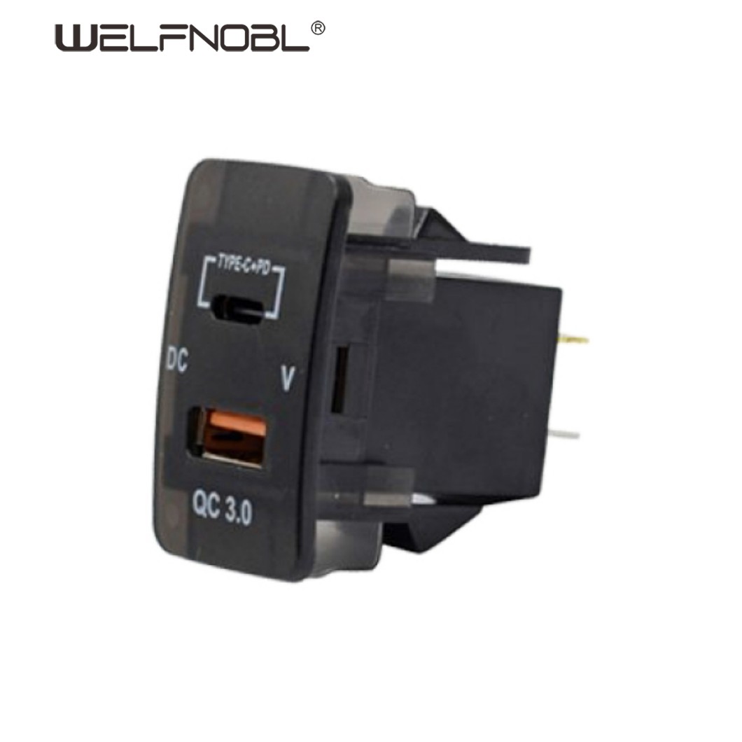 Dual USB Port Switch for Toyota - Replace Cigarette Lighter with Fast Charger