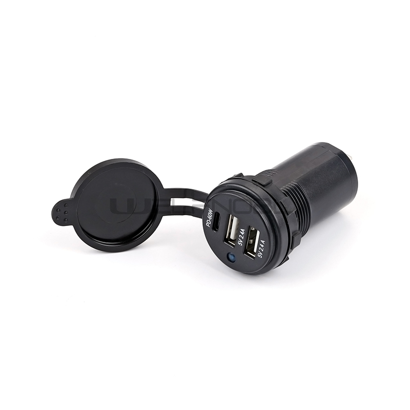 PD 60W dual USB socket with dot light for marine