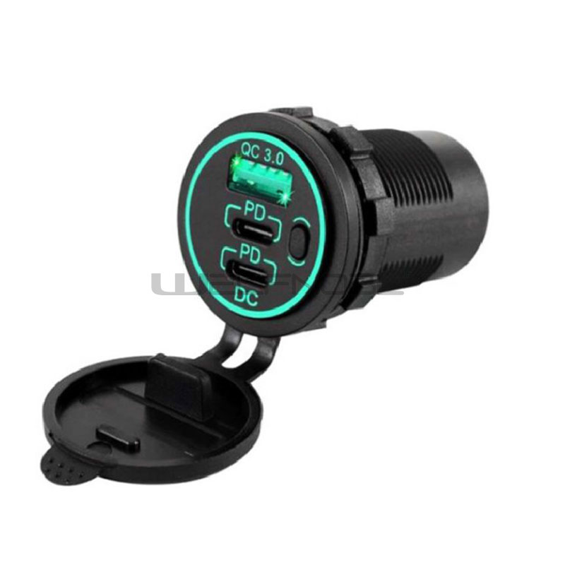 Dual PD QC3.0 USB with Switch for motorcycles