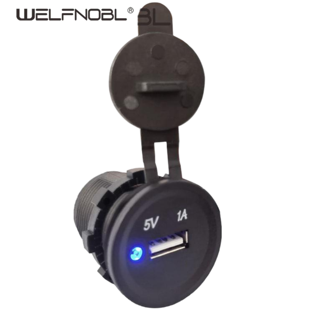 5V 1A USB Socket Blue light Single USB