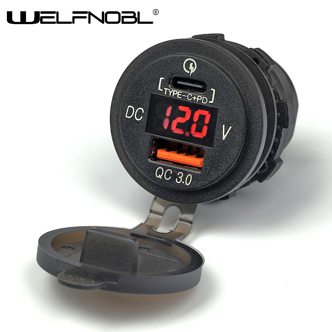 Dual USB C PD3.0 Type C QC3.0 Car Charger Socket