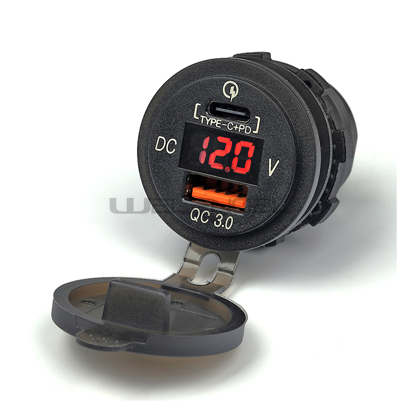 Dual USB C PD3.0 Type C QC3.0 Car Charger Socket