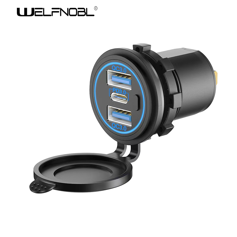 Dual PD QC3.0 USB with Switch for motorcycles