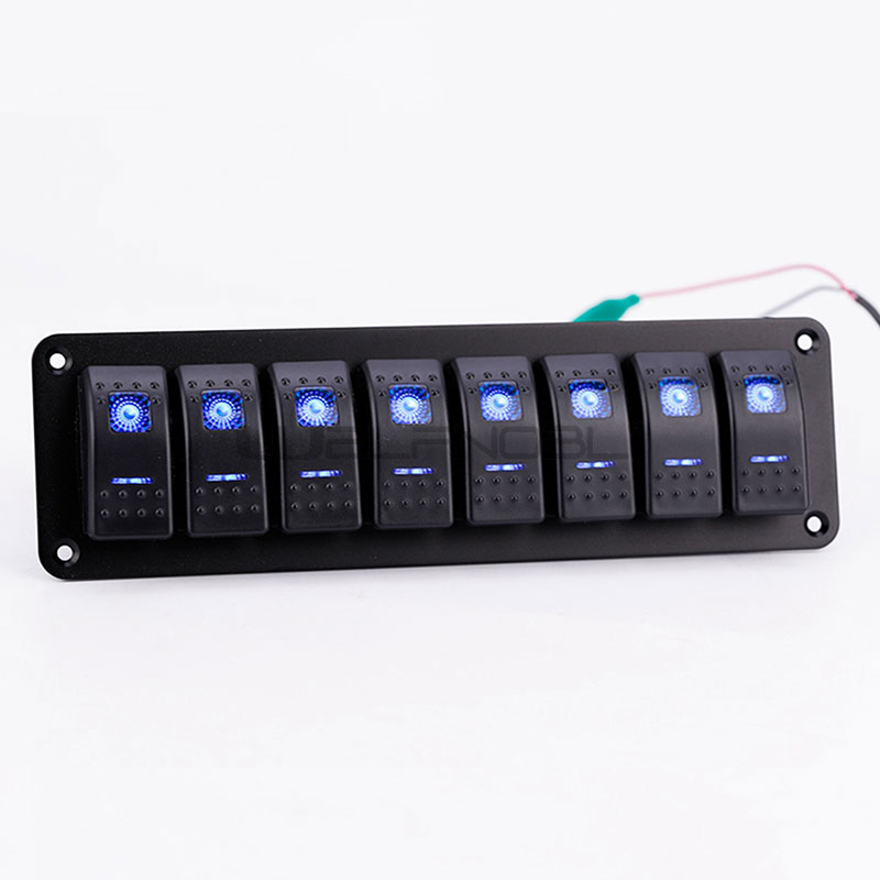 8 Gang Aluminum Rocker Switch Panel