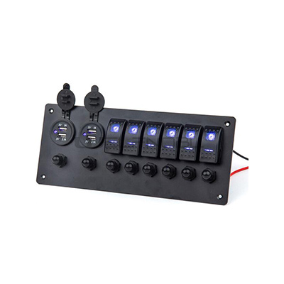6 Gang 5 Pin ON/Off Toggle Rocker Switch Panel